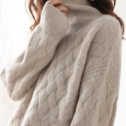 Wynera | Women’s High-Stretch Chevron Wool Sweater