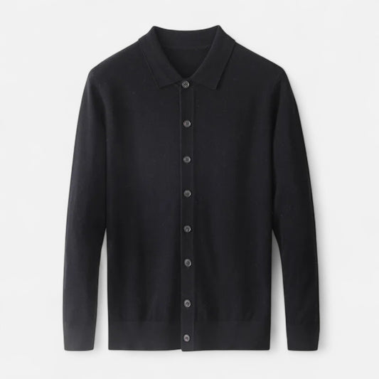 Rheomar | Men’s Fine Worsted Wool Button-Up Sweater