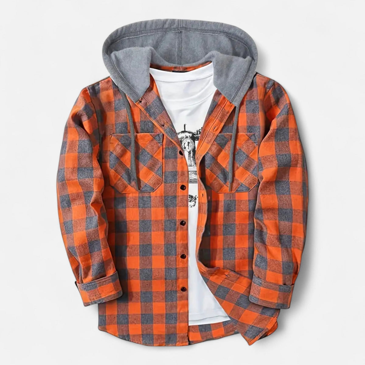 Ruxander | Men’s Button-Up Hooded Sweater