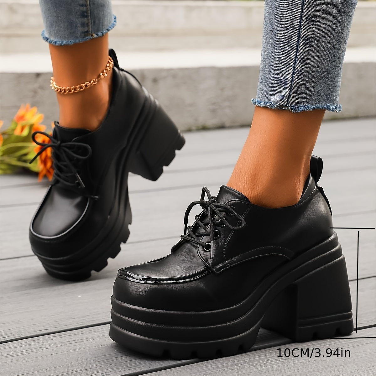 Celvane | Women’s Platform Lace-Up Oxfords