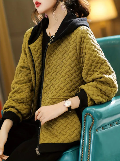 Selvyn | Women’s Basketweave Zip-Up Jacket