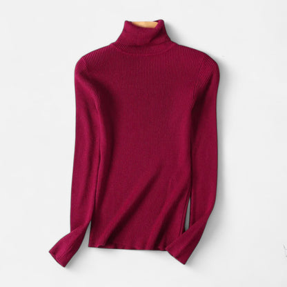 Jovetta | Women’s Ribbed Fold-Over Turtleneck Sweater