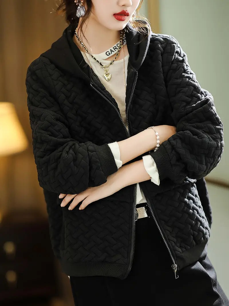 Selvyn | Women’s Basketweave Zip-Up Jacket