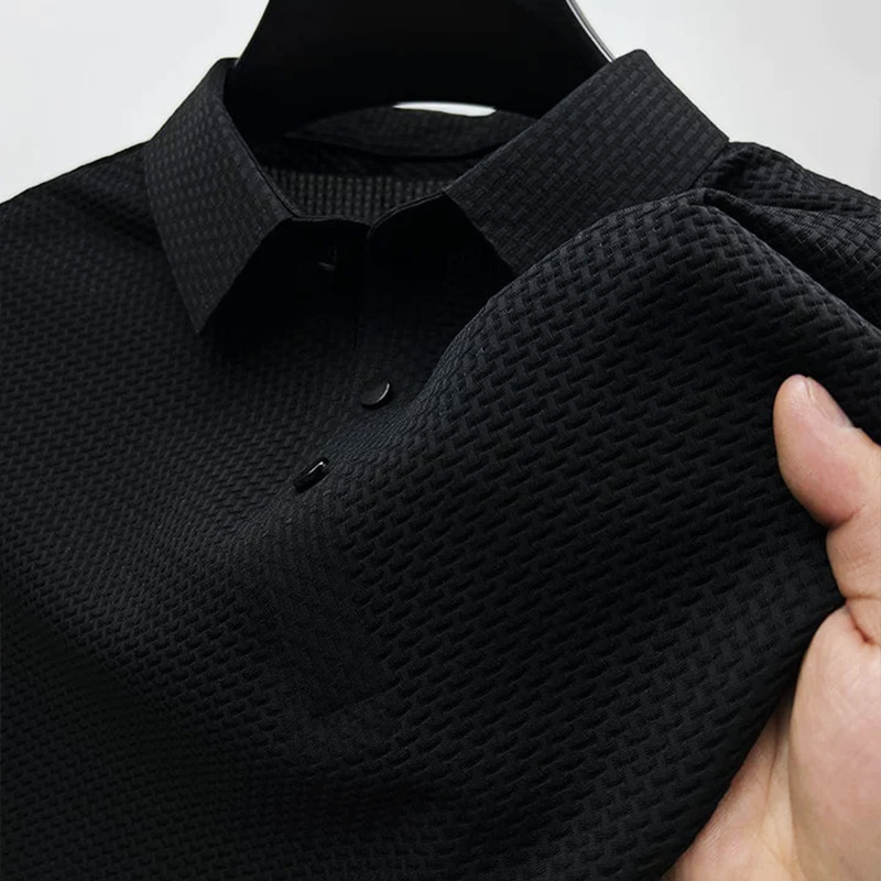 Elian | Men’s Textured Short Sleeve Polo Shirt