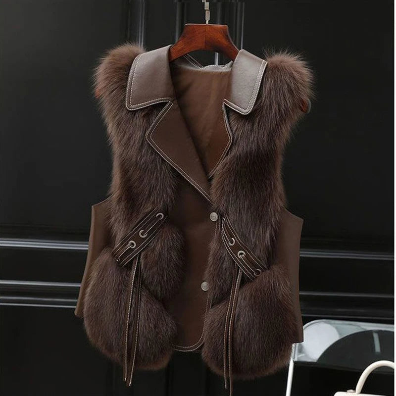 Celvra | Women’s Luxurious Faux Fur Vest