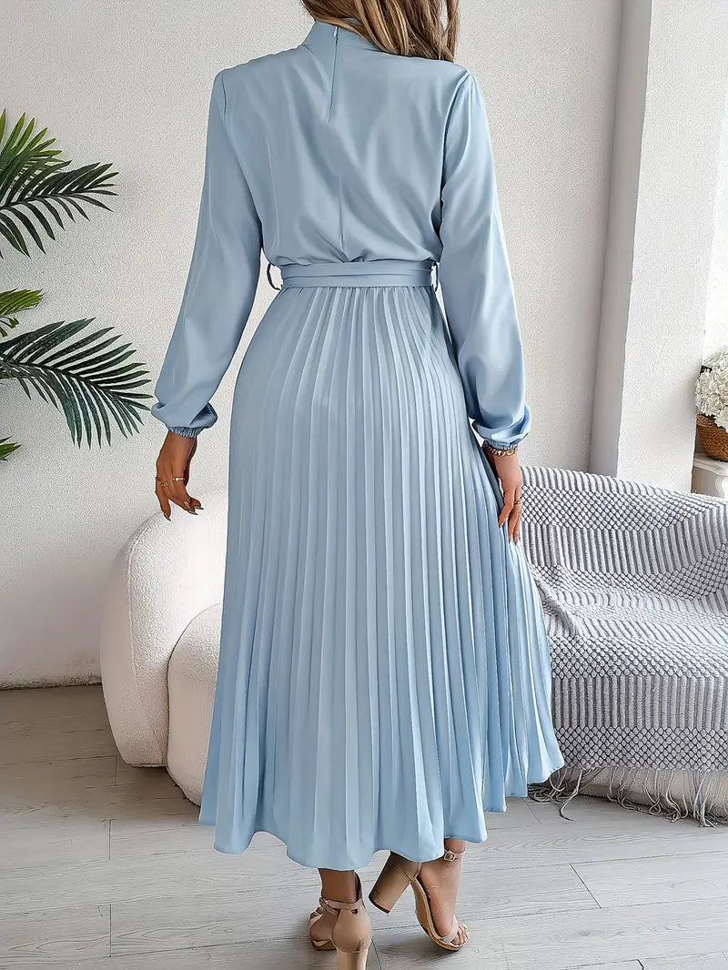 Presley | Women’s Pleated Belted Midi Dress