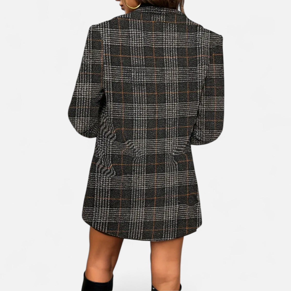 Quessina | Women’s Classic Coat – Houndstooth Timeless Sophistication