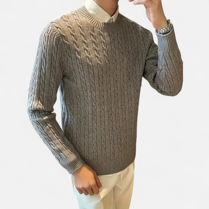 Ruvain | Men’s Cable-Knit Crew Sweater
