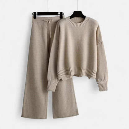 Quaryana | Women’s Knit Set – Sweater & Wide-Leg Elegance