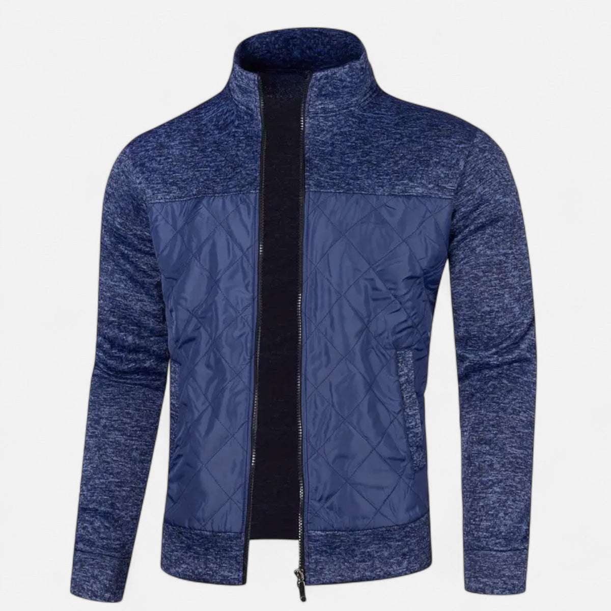 Riverton | Men’s Zip Jacket – Refined Knit Autumn Elegance