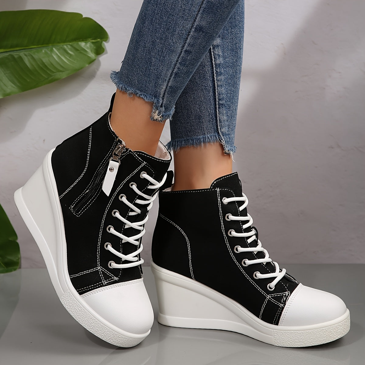 Prysa | Women’s Canvas Wedge Sneakers