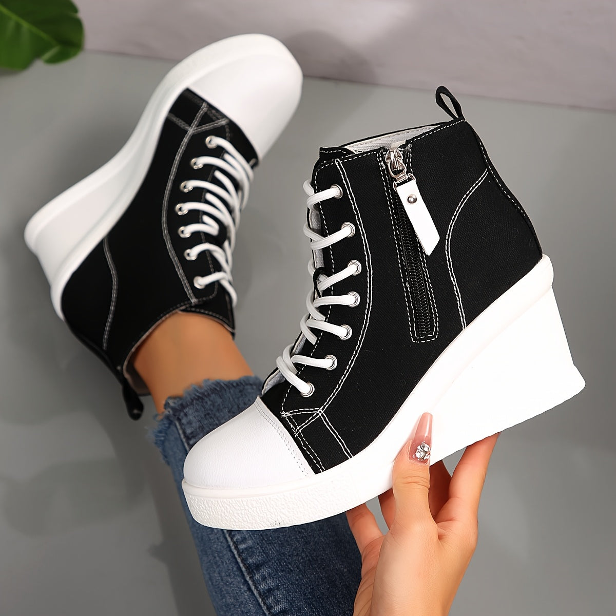 Prysa | Women’s Canvas Wedge Sneakers