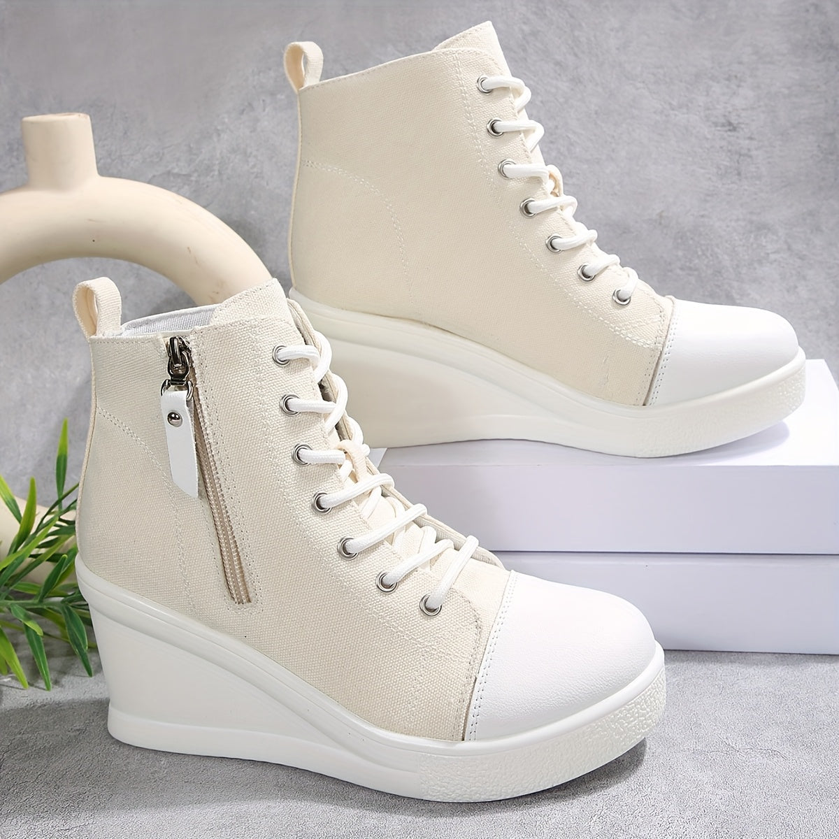 Prysa | Women’s Canvas Wedge Sneakers