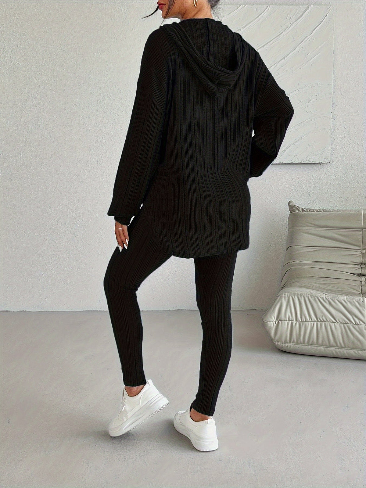 Xavine | Women’s Ribbed Knit Two-Piece Lounge Set