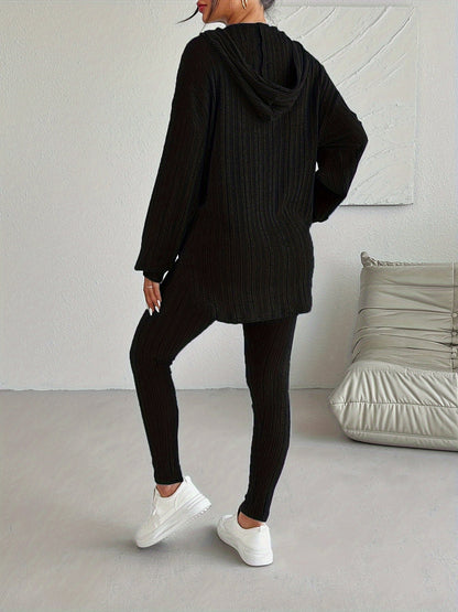 Xavine | Women’s Ribbed Knit Two-Piece Lounge Set