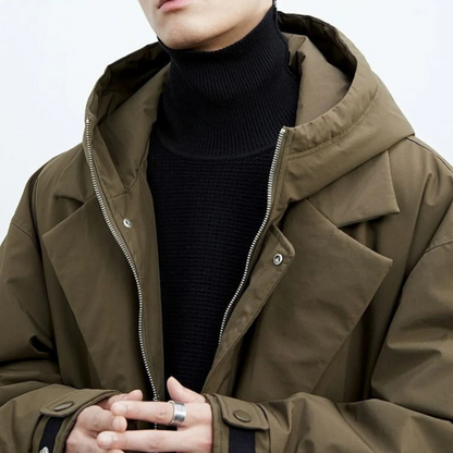Zayden | Men’s Waterproof Long Puffer Trench Coat