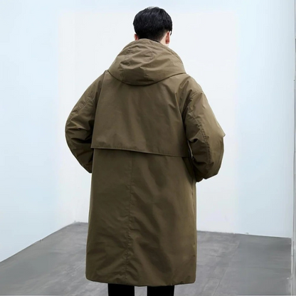 Zayden | Men’s Waterproof Long Puffer Trench Coat