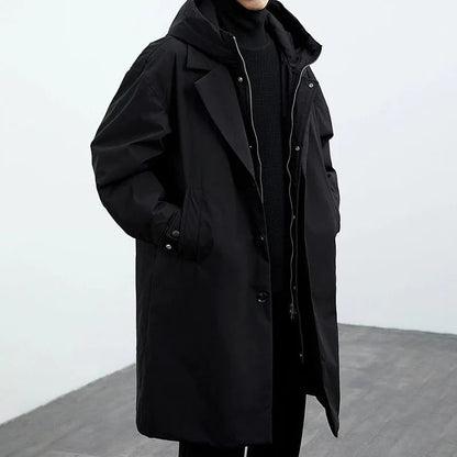 Zayden | Men’s Waterproof Long Puffer Trench Coat