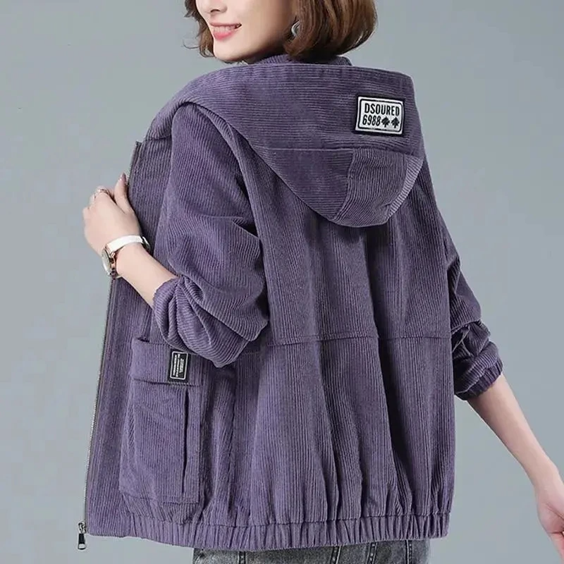 Pavella | Women’s Corduroy Hooded Jacket