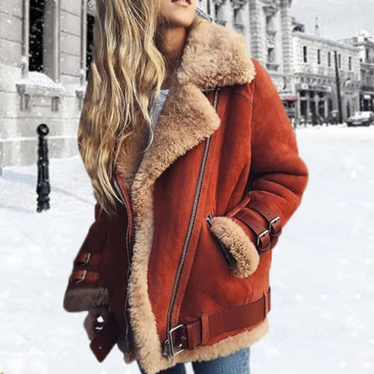 Cenara | Women’s Faux Shearling Aviator Jacket