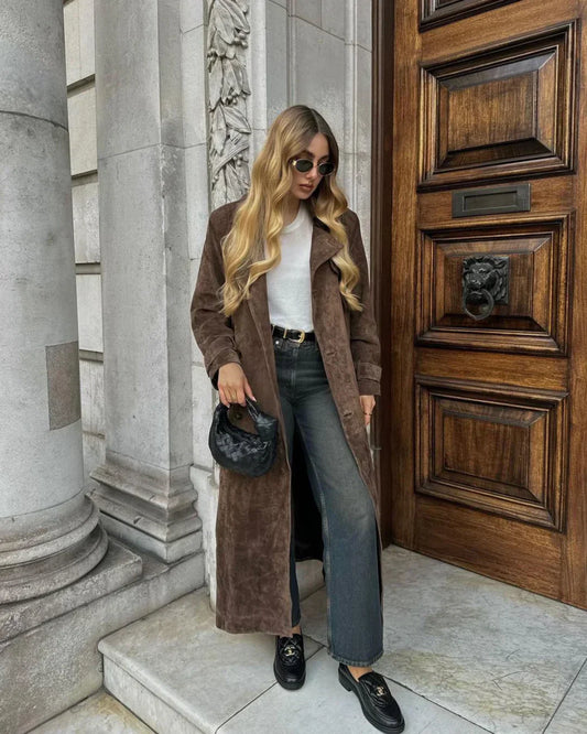 Suede Trench | Women’s Luxe Longline Coat