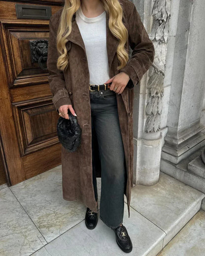 Suede Trench | Women’s Luxe Longline Coat