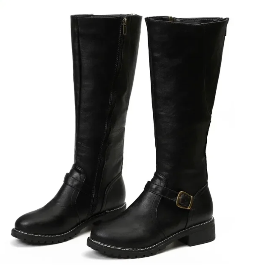 Noa | Women’s Knee High Buckle Strap Boots