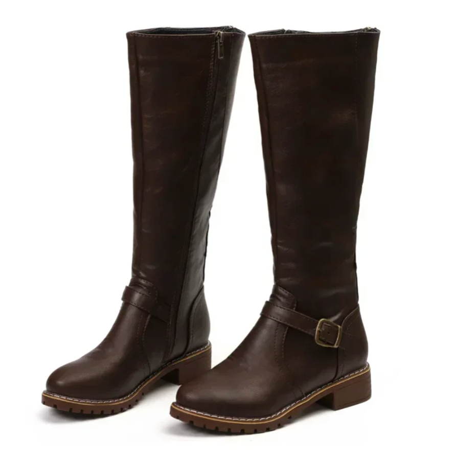 Noa | Women’s Knee High Buckle Strap Boots