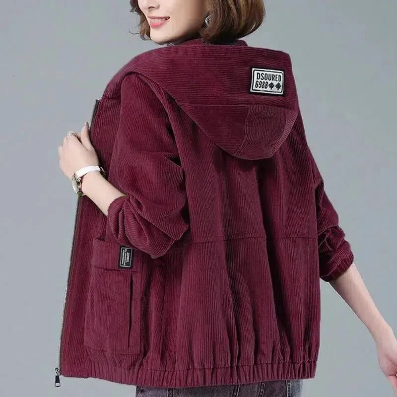 Pavella | Women’s Corduroy Hooded Jacket